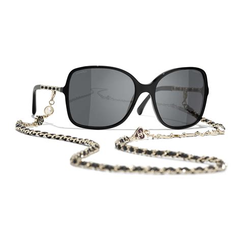 chanel 5280q sunglasses|Square Sunglasses Acetate & Lambskin Black. Lenses: Grey, .